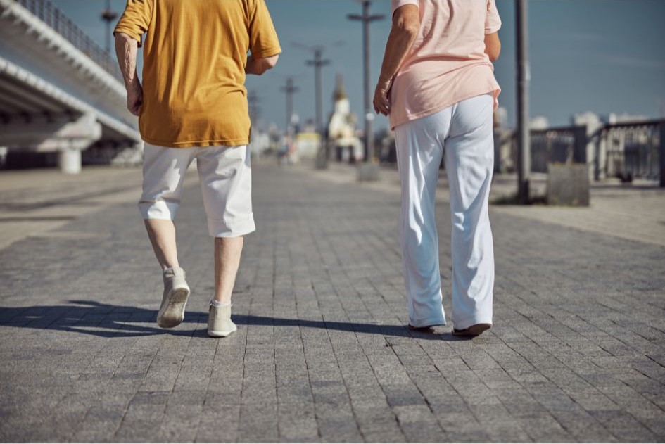 2 people brisk walking